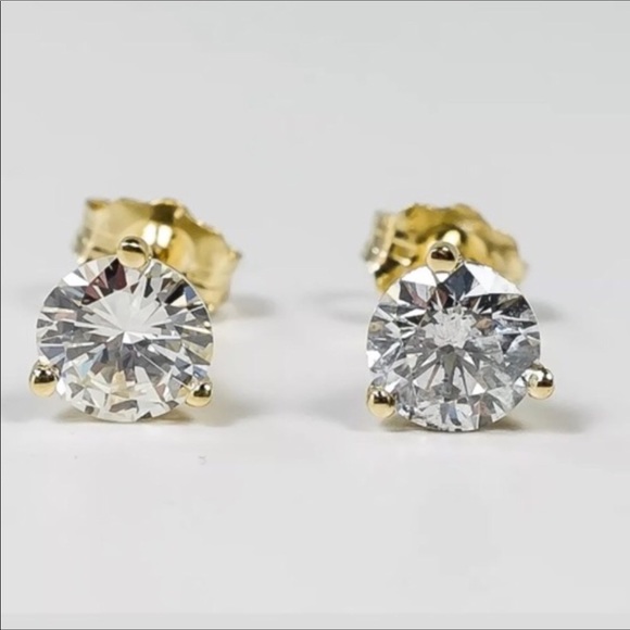 3.0CT Simulated Diamond 14K Gold Martini Studs - Picture 8 of 8